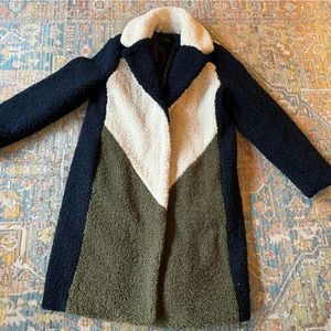 J. Crew multi colored teddy coat